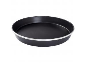zwarte crisp plaat met een diameter van 25-27 centimeter perfect voor het bereiden van diverse gerechten en gemaakt voor de Merrychef high speed oven